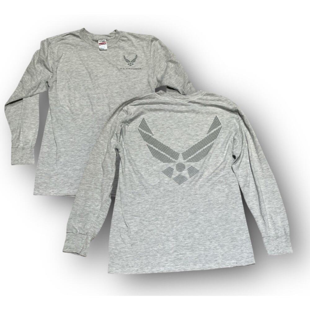 SOFFE Made in USA AIR FORCE Reflector Print T-shirt Top Gray Men Sz XS 17”x23”